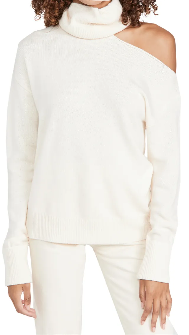 Solid Color Two Lapel Off shoulder Sexy Women's Sweater White - Shop at LoveMi