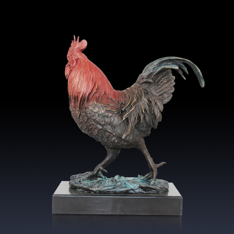 Brass Zodiac Rooster Ornament Bronze Twelve Animals