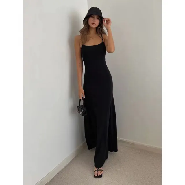 Sweet And Spicy Style Base Waist cinching Slimming Backless Dress Black - Shop at LoveMi