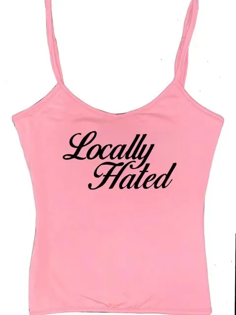 Letter Print Vest Sling Women - Pink