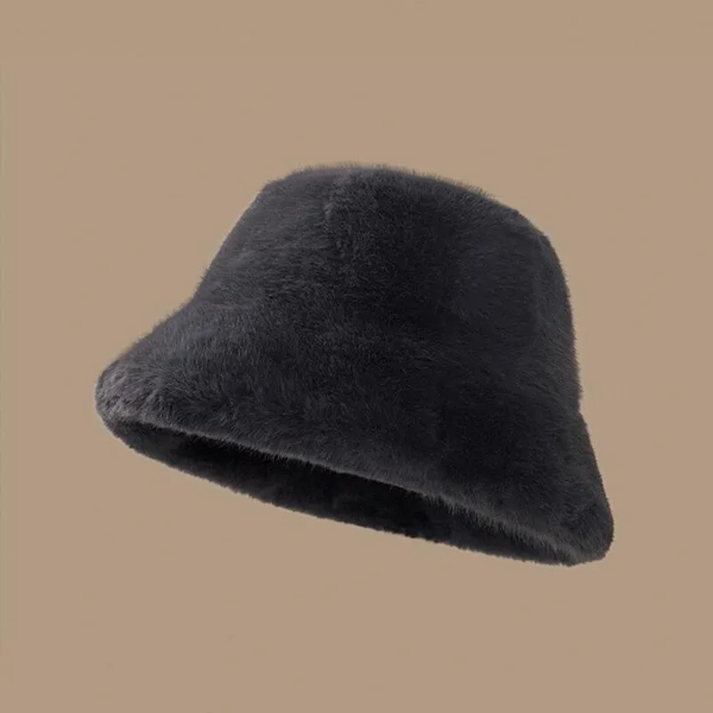 Cold Protection In Winter Women's Fashion Plush Warm Hat - Dark Gray