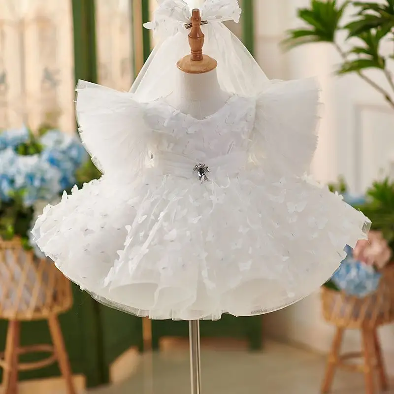 Girl's Dress Princess White Polyester Fiber