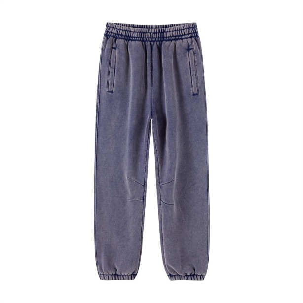 High Street American Retro Washed Distressed Batik Fleece Ankle-tied Casual Sweatpants Male