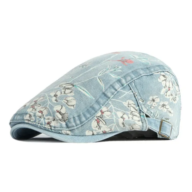 Denim Hat Advance Hats Flower Printed All matching Peaked Cap Light Blue - Shop at LoveMi