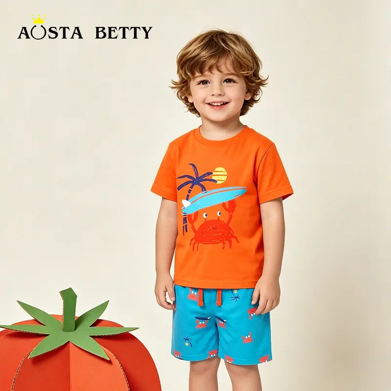 Fashionable Printed Crew-Neck Short-Sleeve Set