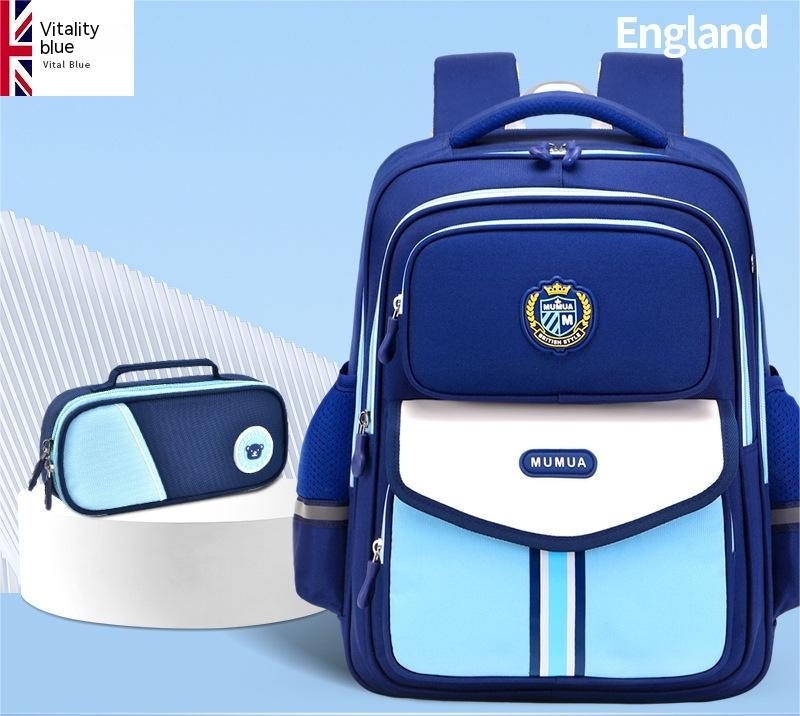 Primary School Student Waterproof Spine Protection Waist Support Large Capacity Backpack Oxford Cloth For Boys And Girls - Image 26