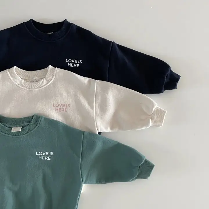 Back Letter Printed Crew Neck Sweatshirt