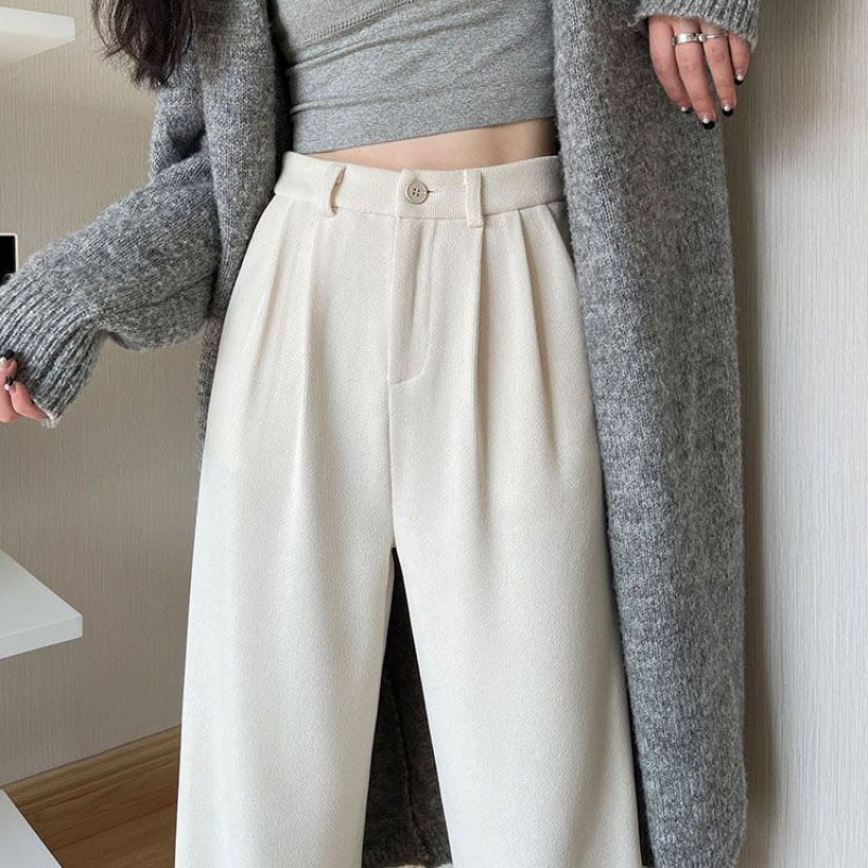 Chenille Fleece Wide-leg Pants Women