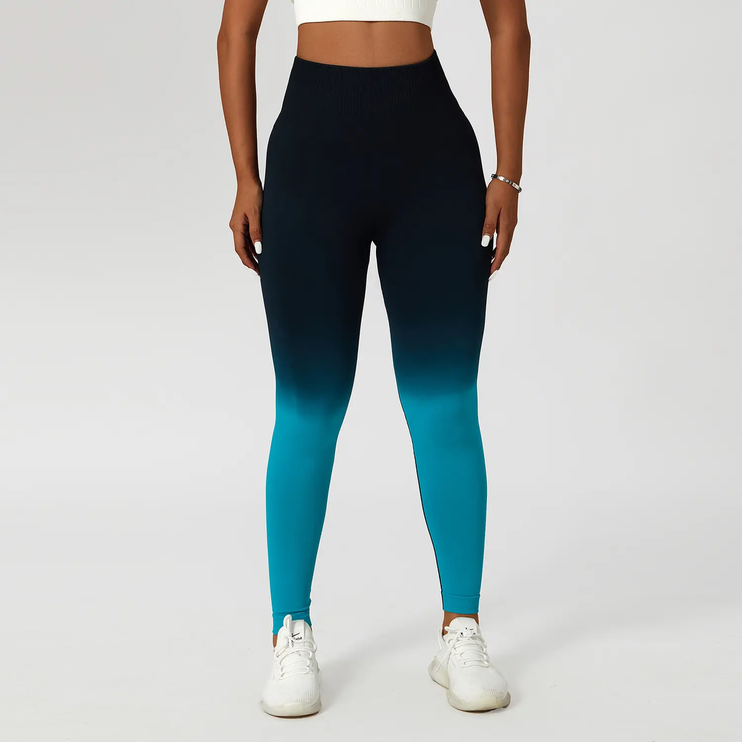 Gradient Fitness High Waist Sportswear Tight Outdoor