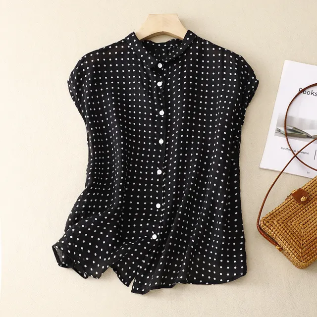 Summer Mori Style Artistic Lightweight Casual Shirt Top Black - Shop at LoveMi