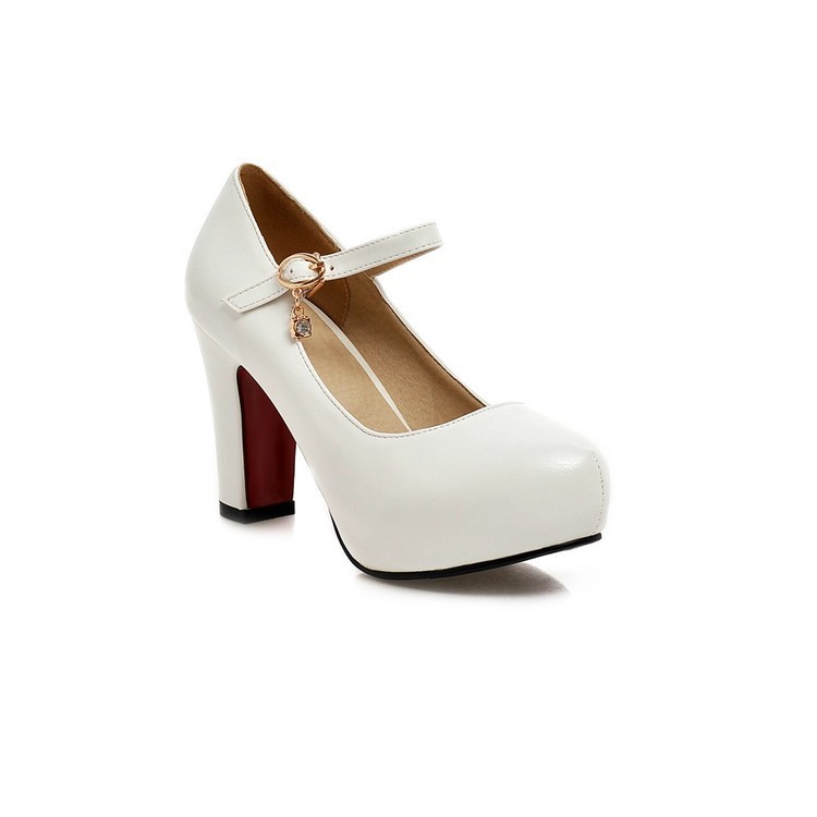 Chunky-heeled Round-toe High Heels For Women