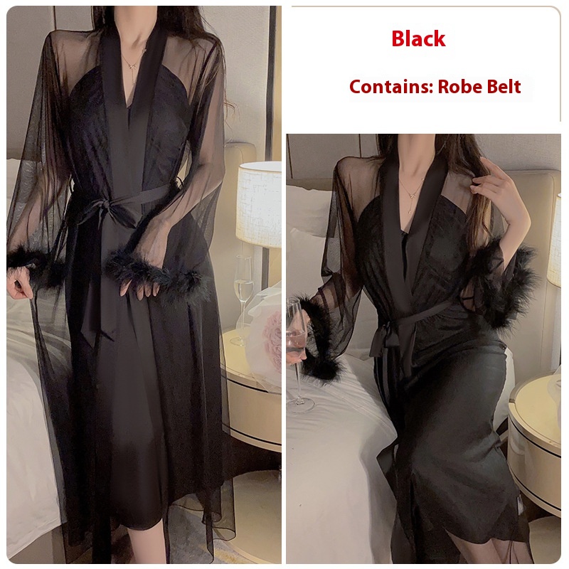 3874 Black Outerwear Gown Belt