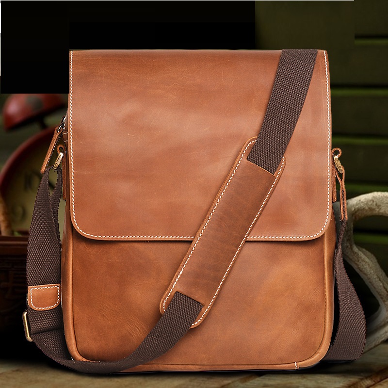 New Men's Handmade Genuine Leather Shoulder Bag - Image 13