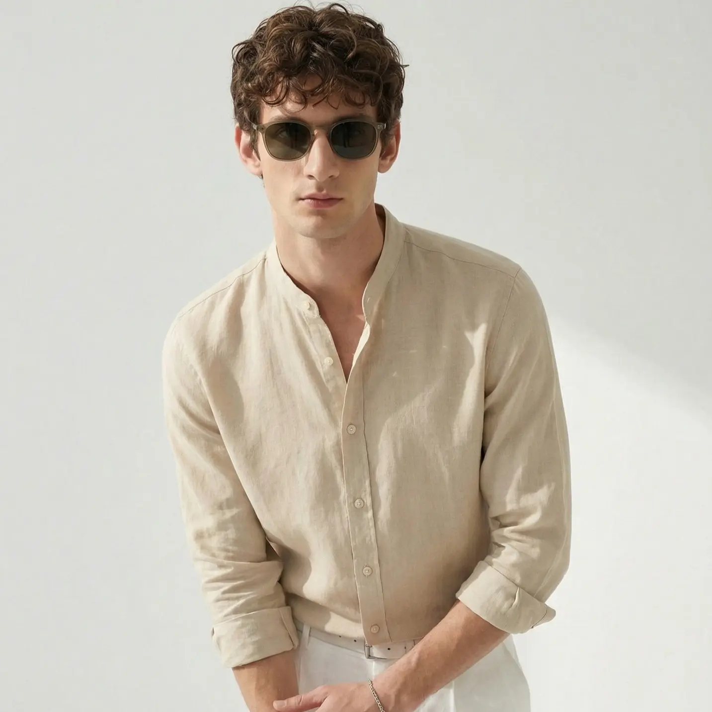 Italian Neapolitan Luxury Pure Natural Linen Mens