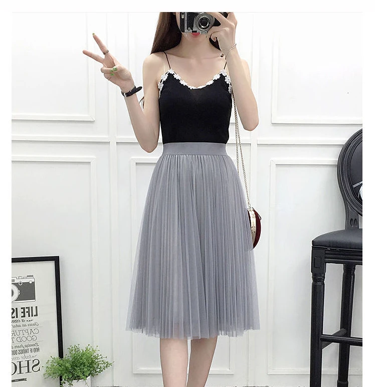 Title 6, New High-Waisted, Slim, All-Match Fairy Skirt, ...