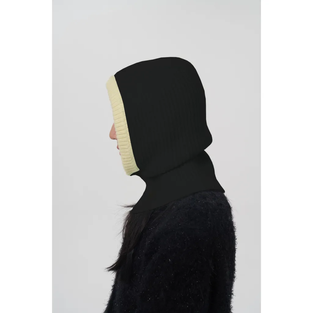 Women's Fashion Special-interest Balaclava Women - 5 Double Colour Black