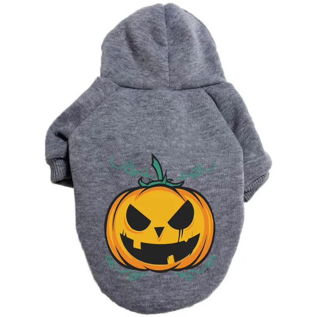 Halloween Pumpkin Dog Pattern Sweater Clothes Pumpkin Gray - Shop at LoveMi