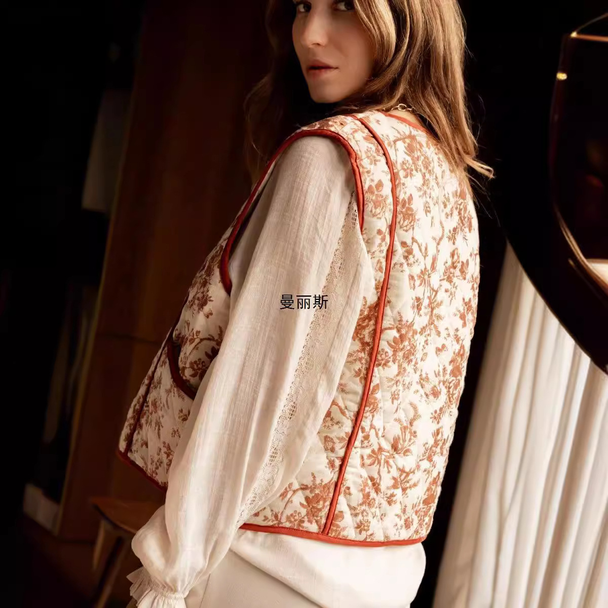 Women's Polo Collar Printed Vest
