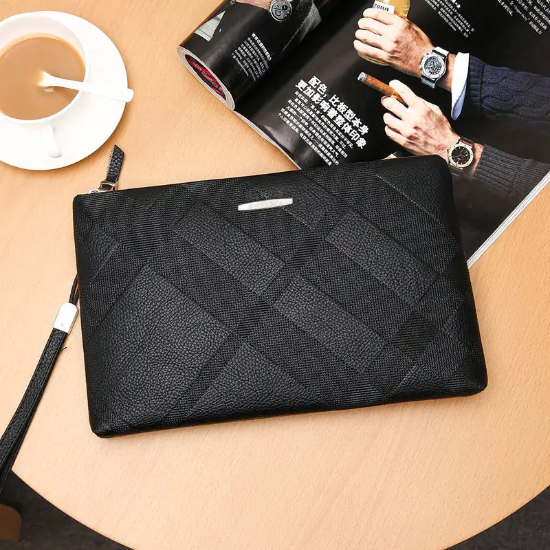 Mens Stylish Soft-leather Casual Large-capacity Clutch Bag