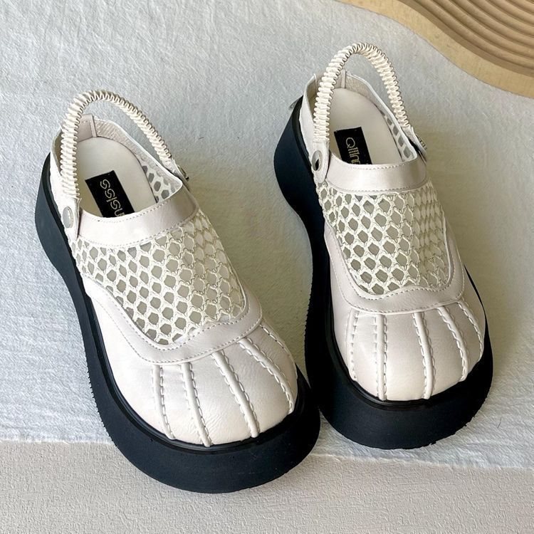 Womens Thick-soled Dual-wear Sandals With A Closed Toe