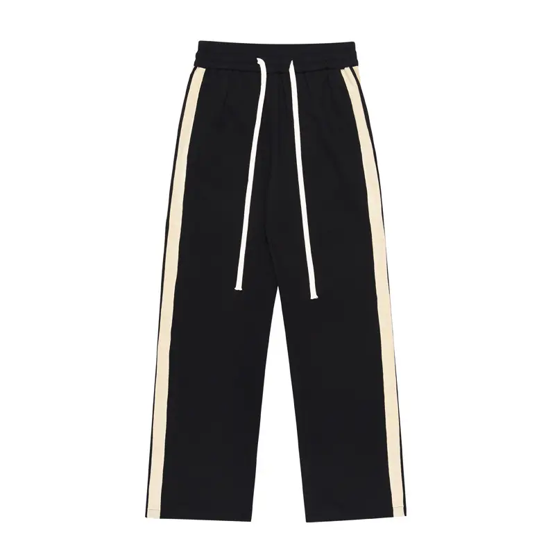 Striped Straight Color Matching Side Drawstring Loose Wide-leg Pants