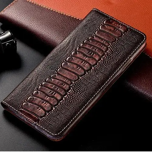 Genuine Leather Magnetic Flip Phone Case