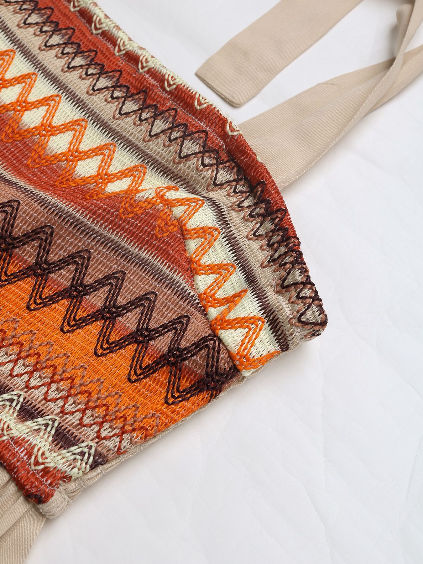Bohemian Earthy A Line Dress in Beige and Brown