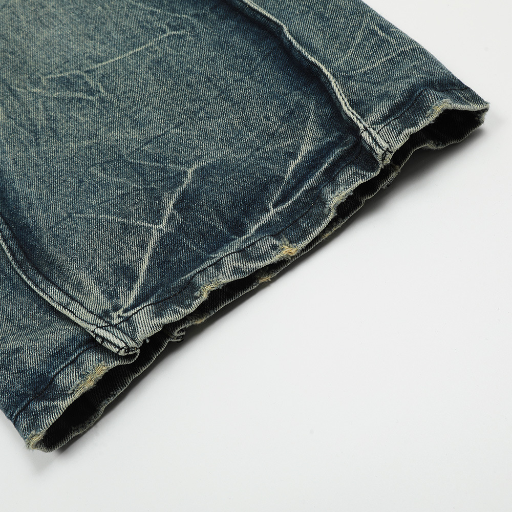 Wave Line Loose Wide Leg Jeans For Men