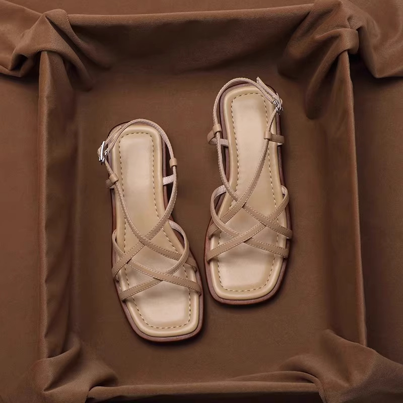 Faux Leather Crisscross Sandals, picture 6 of 6