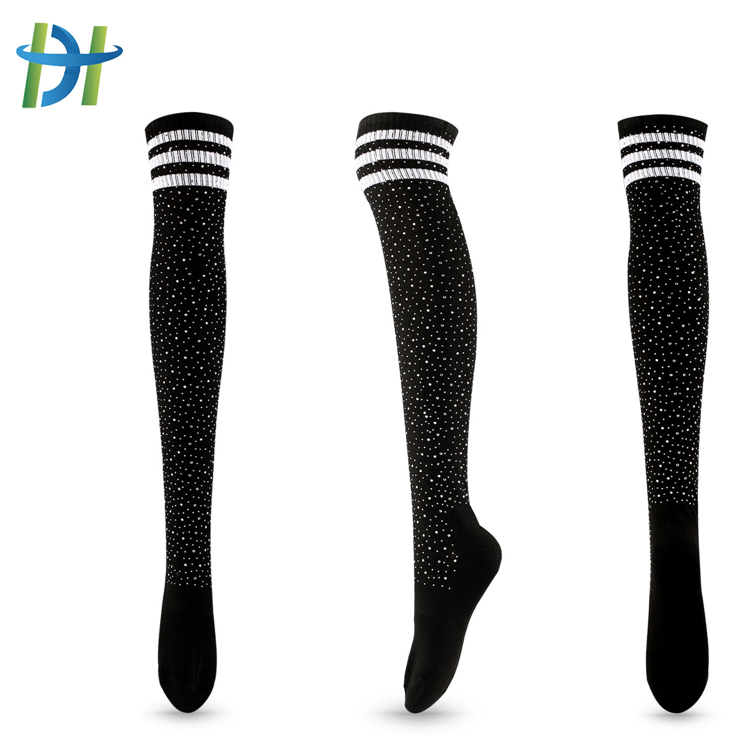 Title 9, Diamond Stocking Chaussettes hautes rayées en c...