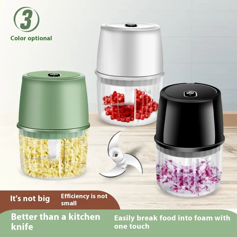 USB Rechargeable Electric Garlic Press Portable Wireless Food Chopper Mini Complementary Food Mixer Kitchen Gadgets – image 5