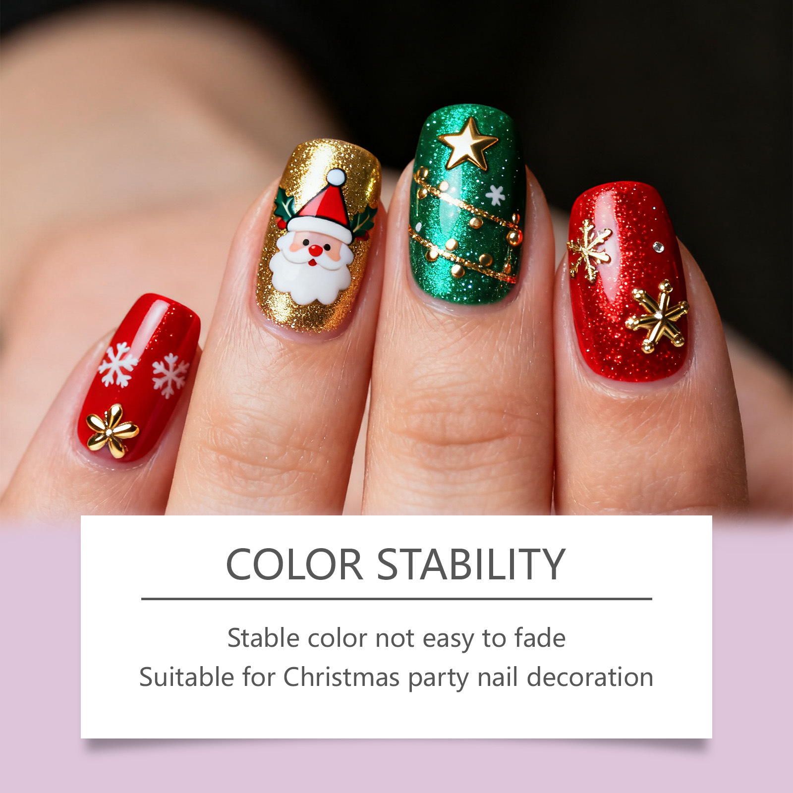 Christmas Themed Portable Decorative Nail Stickers 3