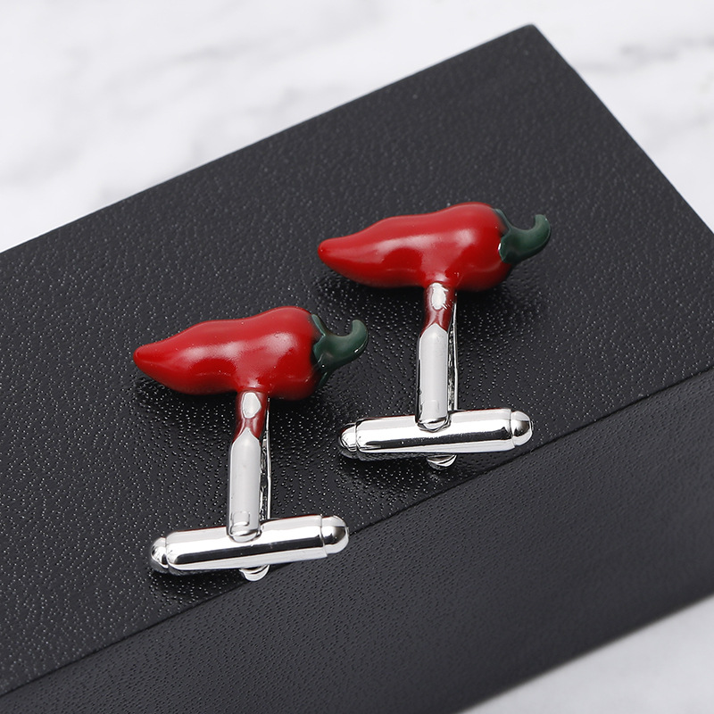 Copper Chili Pepper Cufflinks, picture 3 of 4