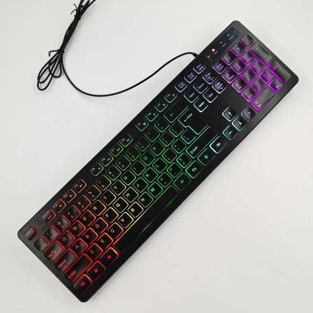 USB Wired Illuminant Keyboard Russian French Spanish Arabic Italian German Danish Colorful - Shop at LoveMi