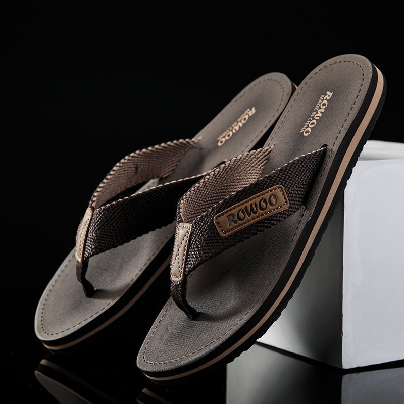 Mens Stylish Non-slip Fabric-strapped Beach Sandals For Outdoor Wear