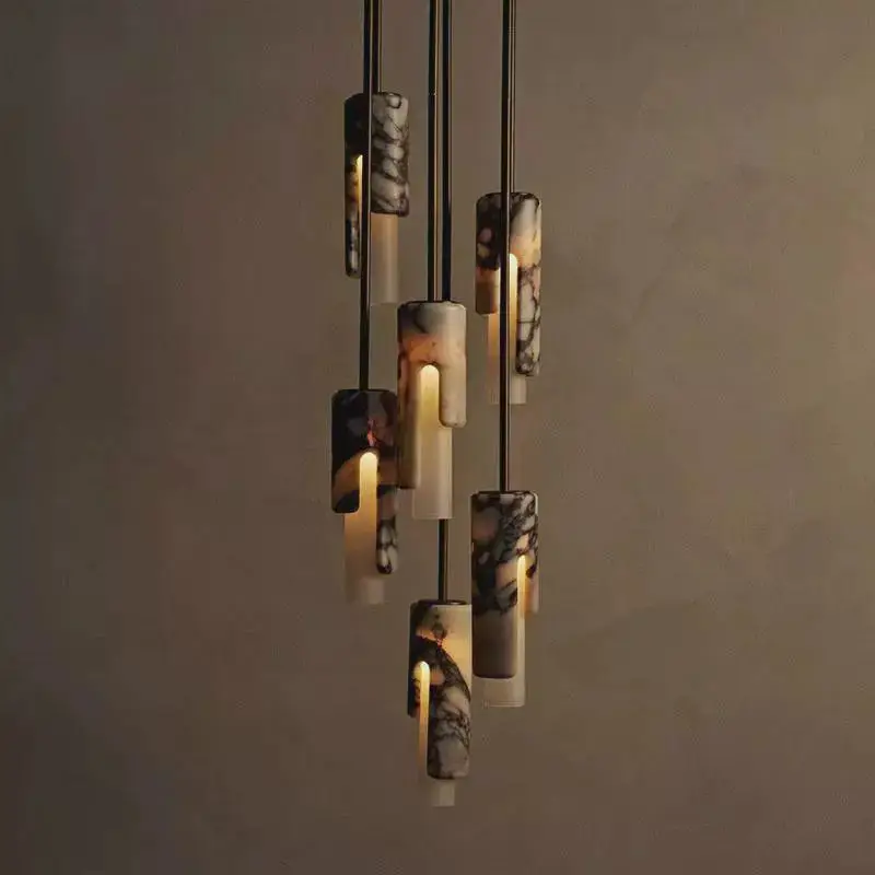 Vintage-reissue Light Luxury Natural Marble Small Pendant Lamp