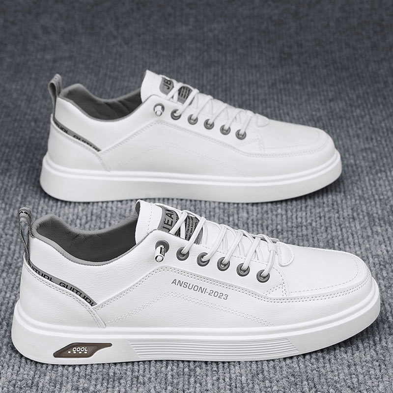 Mens Sports Sneakers Trendy White Shoes For Spring And Autumn
