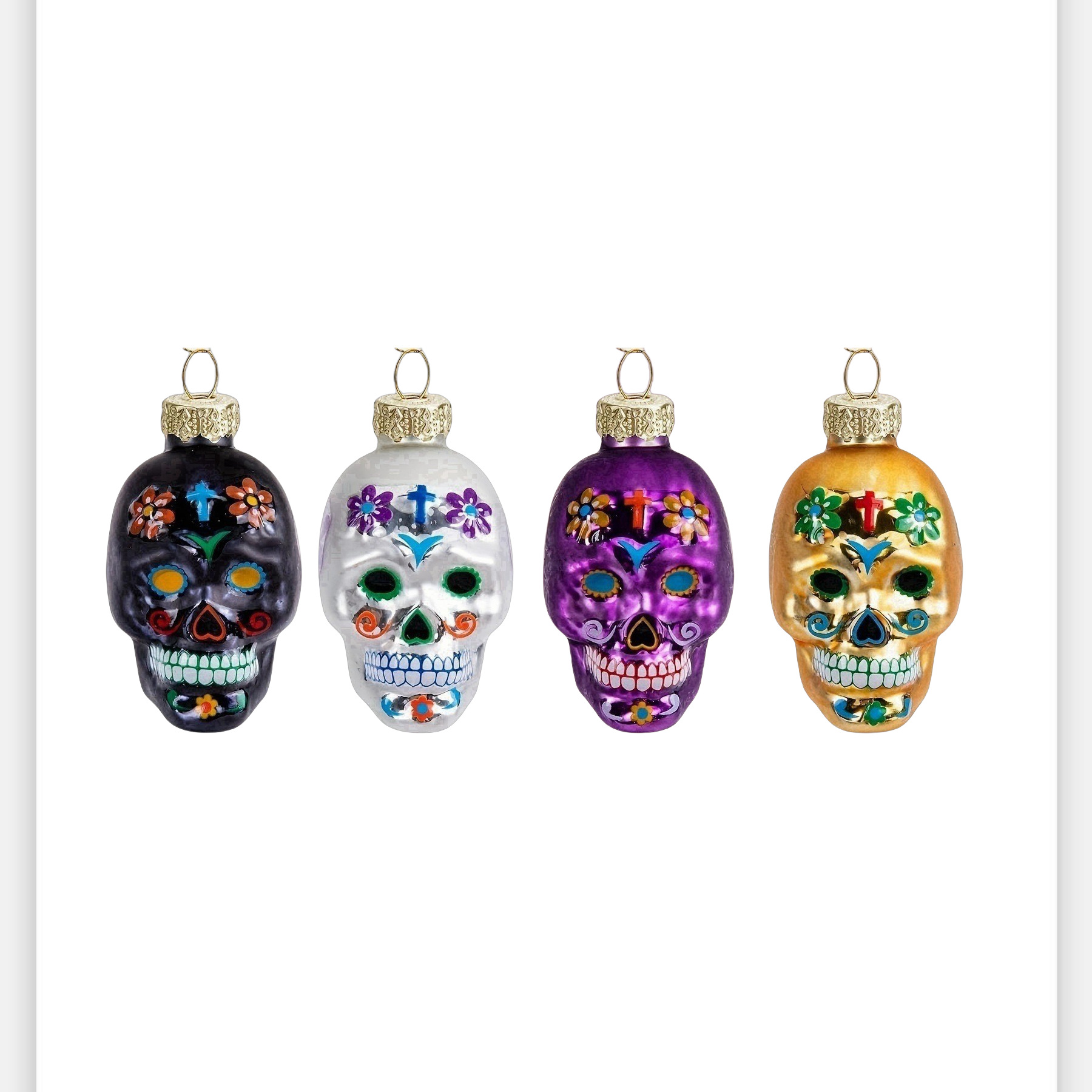 Halloween Glass Skull Ornament Set - Image 5