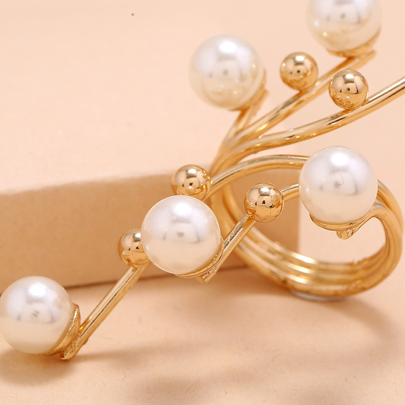 Fashionable Trendy Geometric Pearl Ring For Women