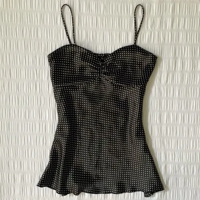 French Polka Dot Fashion Suspenders Vest For Women Black - Shop at LoveMi