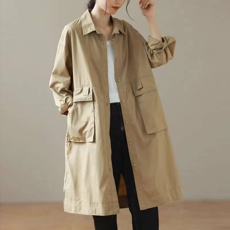 Mid-Length Cotton-Linen Utility Jacket