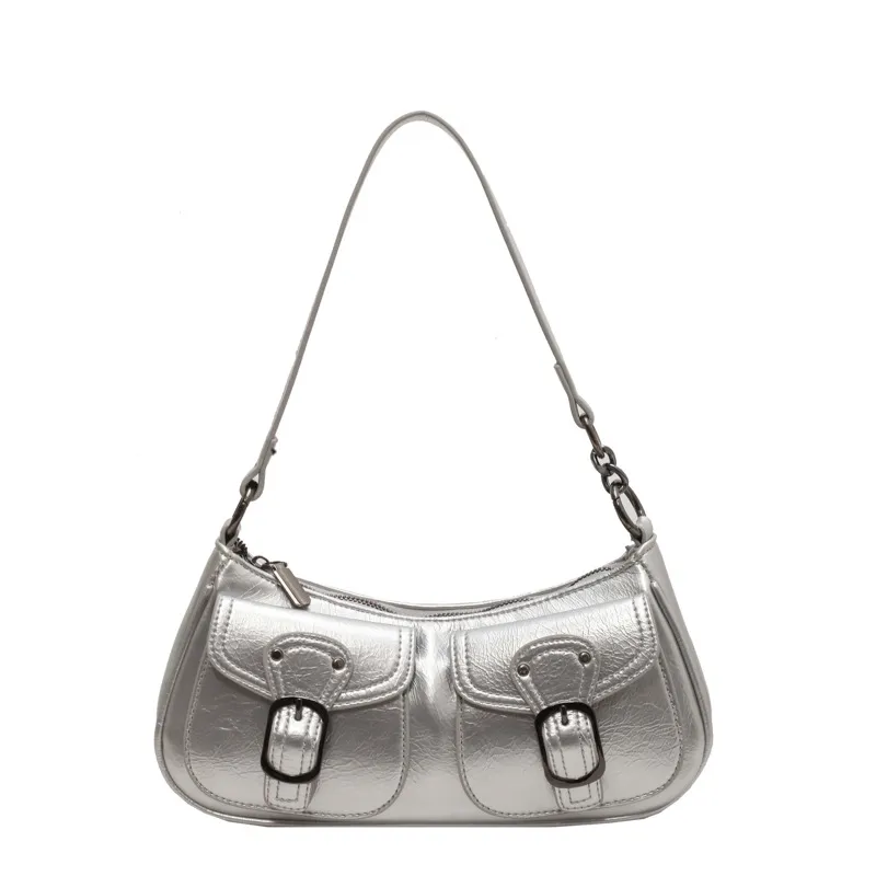 Women's Retro Simple Casual Messenger Bag - Silver