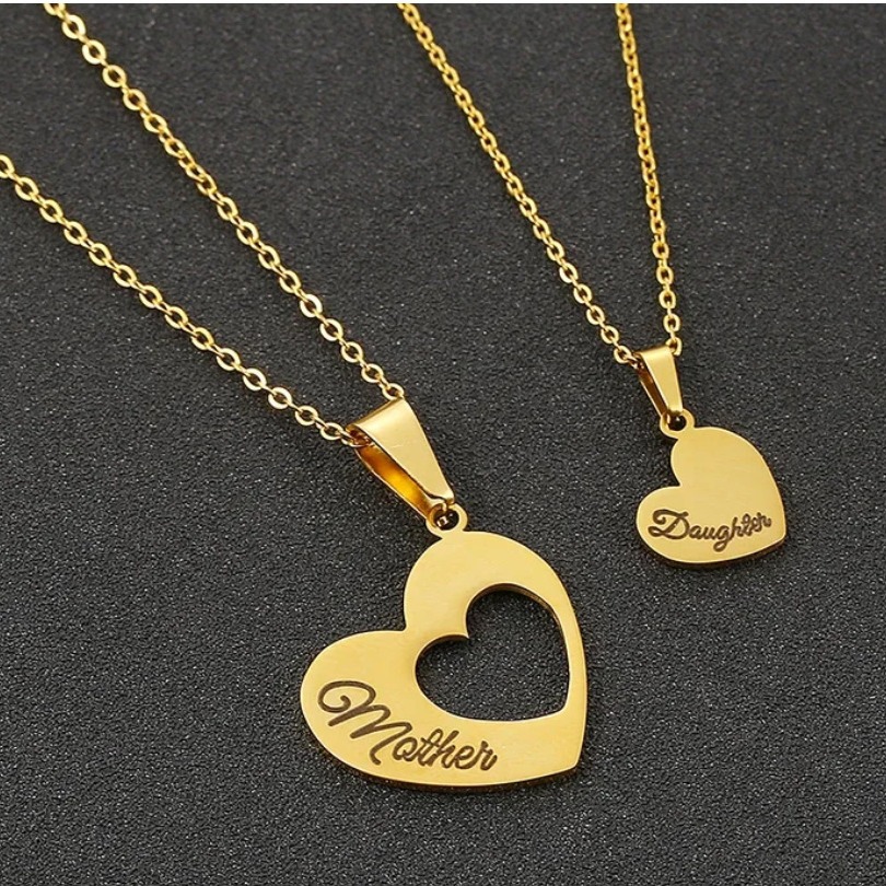 Women's Creative Hollow Stitching Lettering Heart Necklace