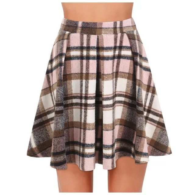Plaid Bag Hip Vintage Skirt Women Pink - Shop at LoveMi