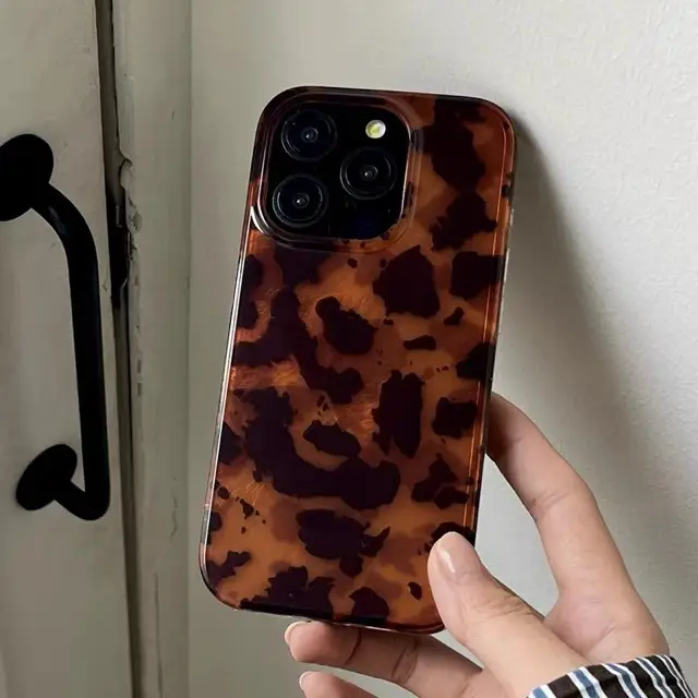 Retro Black Brown Tortoiseshell Amber Foil Pattern Compatible Case