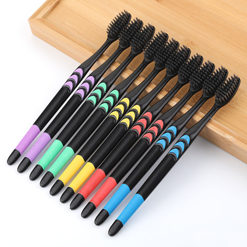 10-Piece Household Set Bamboo Charcoal Soft-Bristle Toothbrushes - Image 2