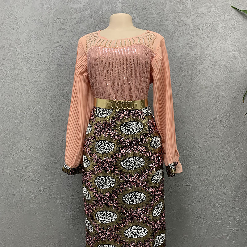 Sequin Long-Sleeve Long Dress, picture 7 of 11