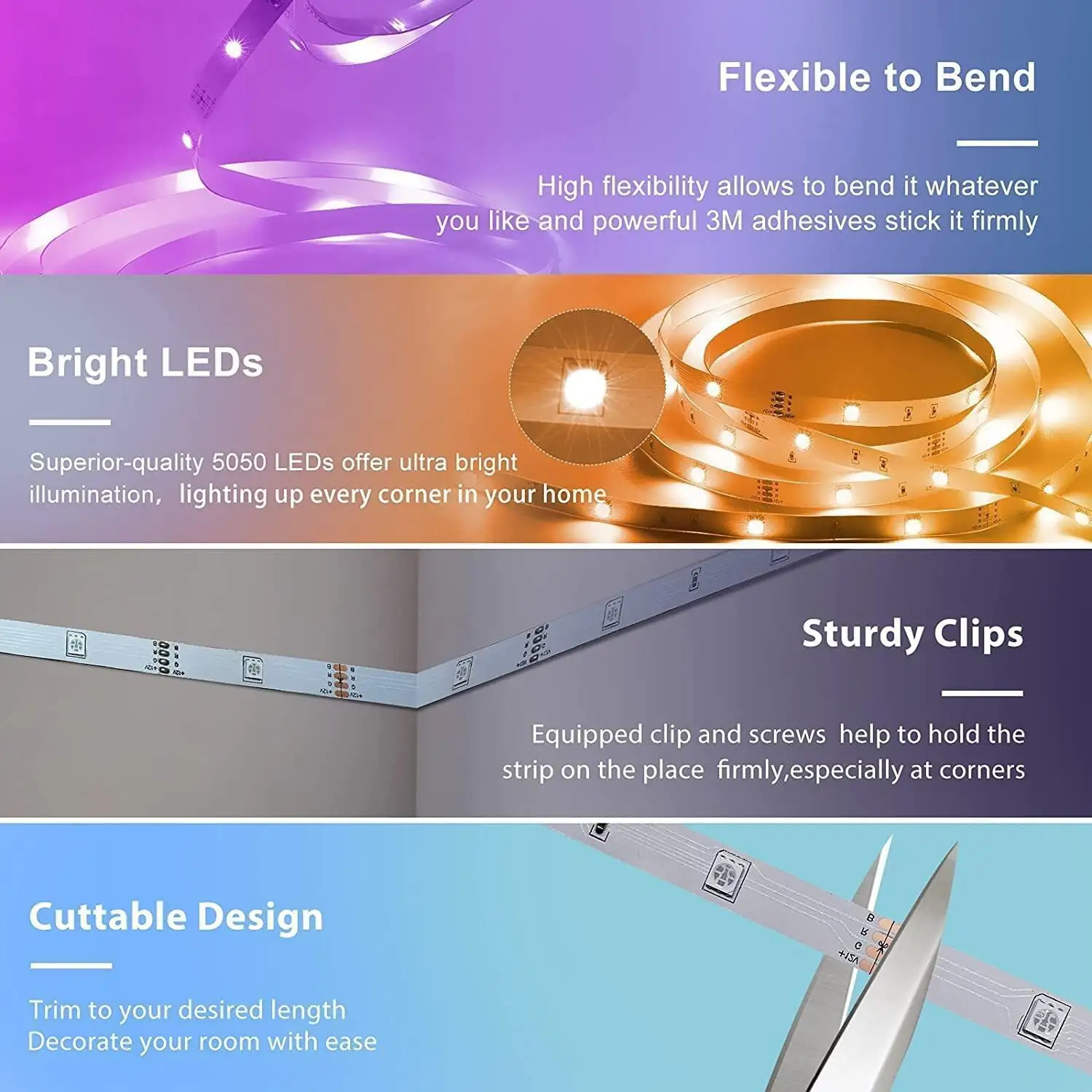 RGB Music Bluetooth Intelligent Low-voltage LED Light