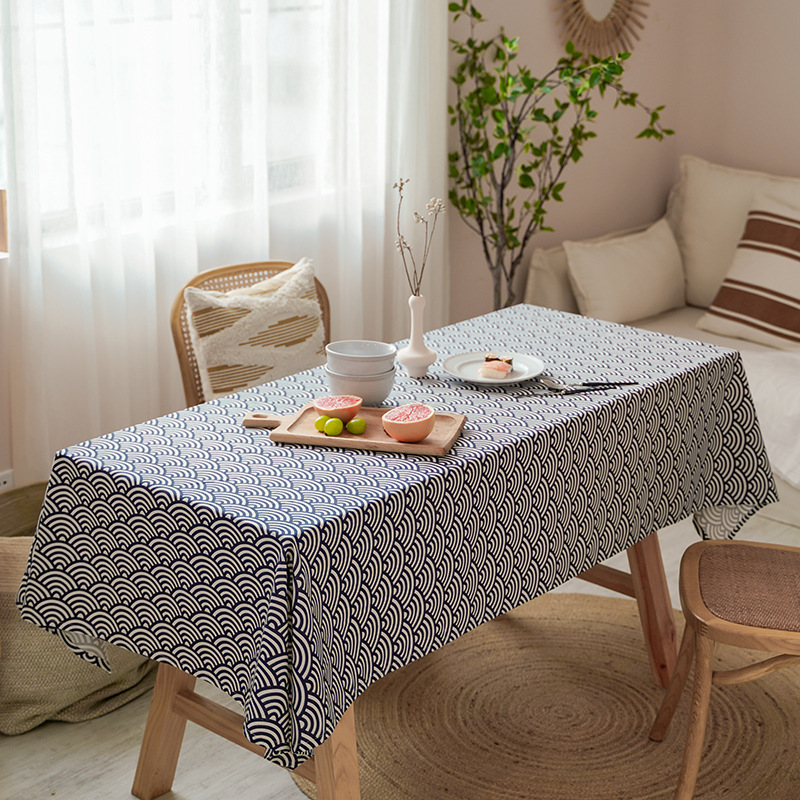 Crafts Cotton Linen Tablecloth Corrugated Household Coffee Table Tablecloth