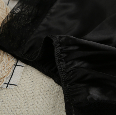 Black Comfortable Suspender Shorts European And American Style Pajamas Suit